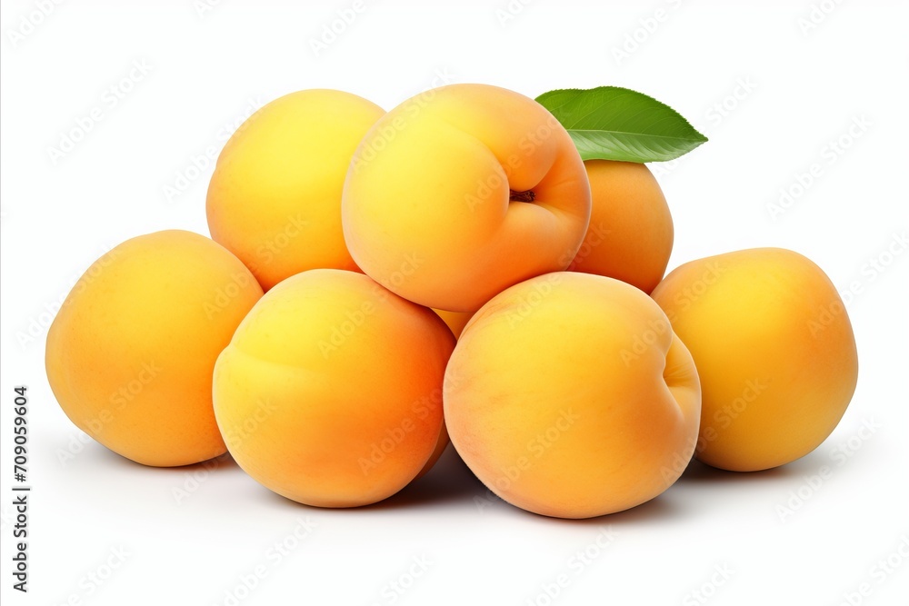 Fresh apricot fruit isolated on white background   high quality detailed image for advertising