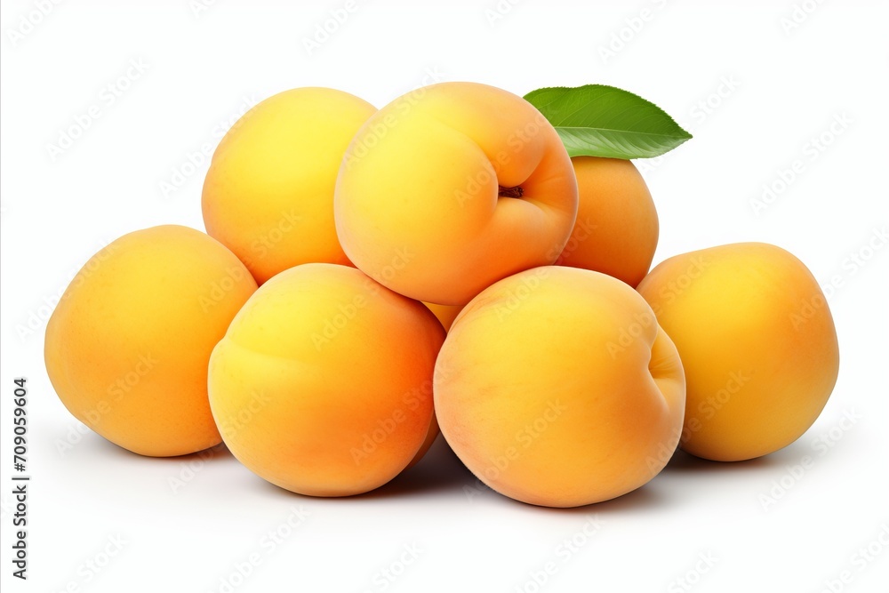 Fresh apricot fruit isolated on white background high quality detailed image for advertising Fresh apricot fruit isolated on white background high quality detailed image for advertising