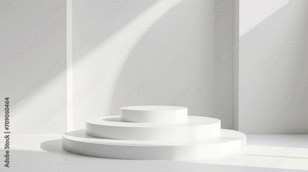 Obraz premium White empty podium or pedestal for product presentation