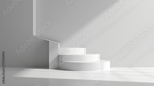 White empty podium or pedestal for product presentation