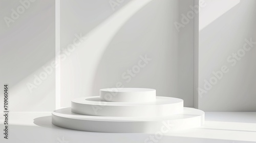 White empty podium or pedestal for product presentation