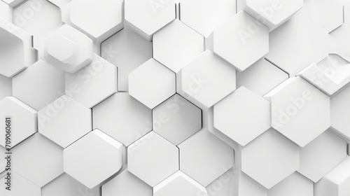 White hexagonal abstract 3d background © fledermausstudio