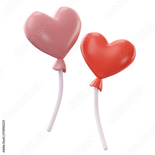 3d rendering of valentine's heart balloons icon
 (ID: 709063231)