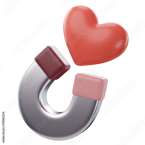 3d rendering of valentine's love attracting icon
 (ID: 709063234)