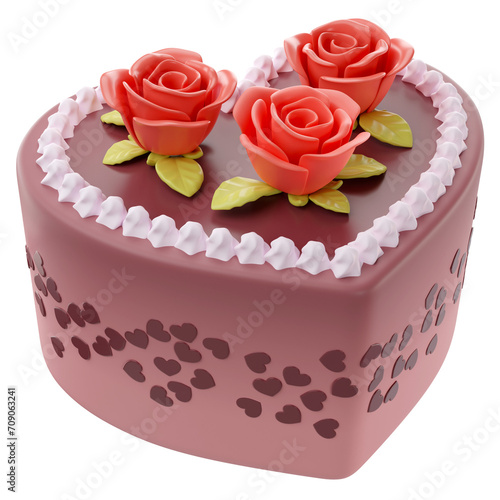 3d rendering of valentine's heart cake icon
 (ID: 709063241)