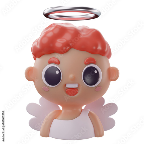 3d rendering of valentine's cupid icon
 (ID: 709063276)