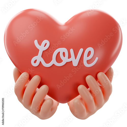 3d rendering of valentine's lovestruck icon
 (ID: 709063283)