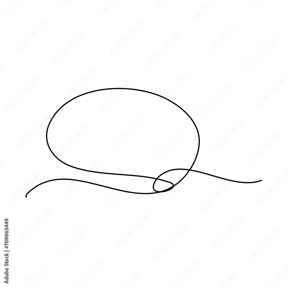 Continuous line speech bubble Continuous line speech bubble