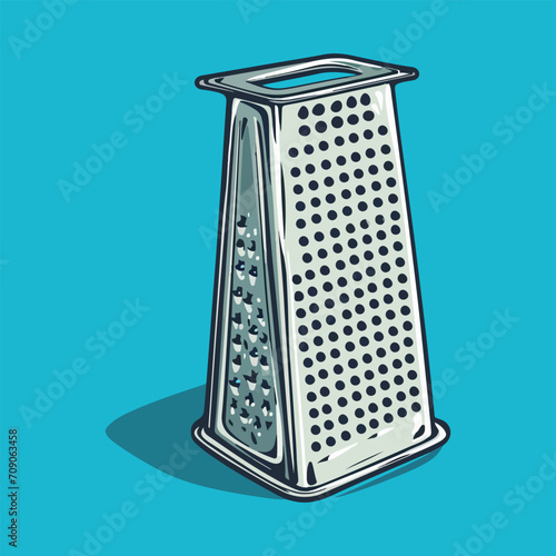 Vector grater icon. Hand drawn stock illustration