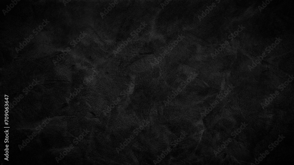 Black dark cement wall in retro concept. Old concrete background for wallpaper or graphic design. Blank plaster texture in vintage style. - obrazy, fototapety, plakaty 