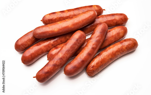 Tasty goodness sausages Isolated on White background Generated AI