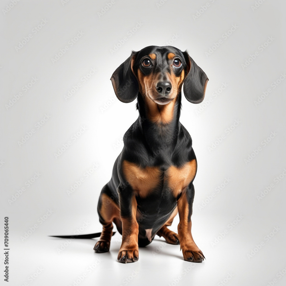 dachshund dog isolated white background. ai generative
