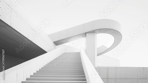 Abstract architectural background  White concrete architecture structure.
