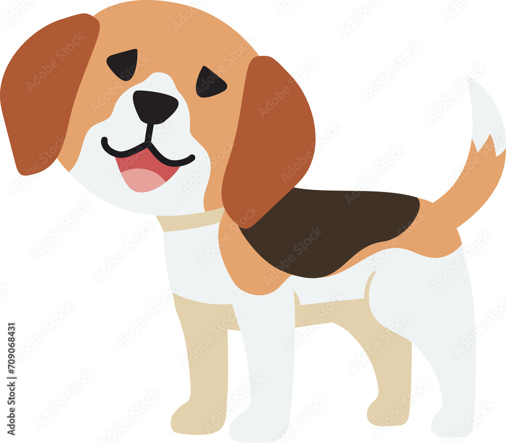 Cartoon character smiling beagle dog for design. Cartoon character smiling beagle dog for design.