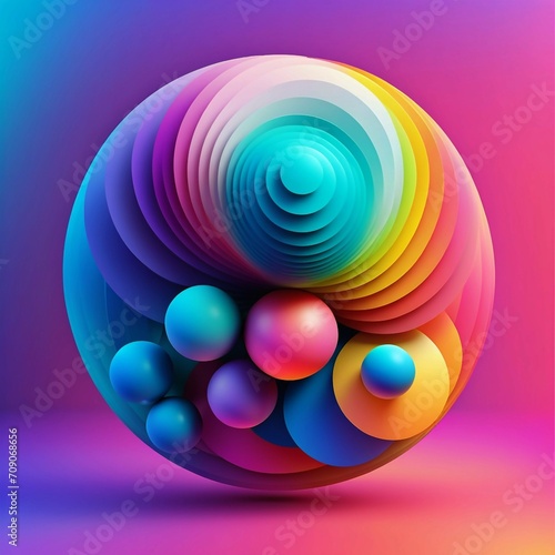 Vector gradient 3d abstract background, Generated AI © MdAhsan