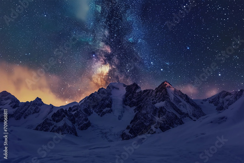 Alpine Sternenpracht: Der Nachthimmel über den majestätischen Alpen offenbart eine faszinierende Szenerie mit funkelnden Sternen und stimmungsvollem Bergpanorama