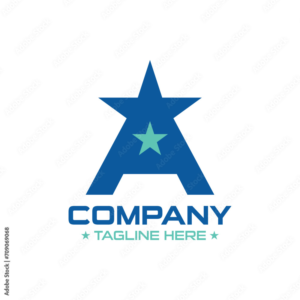 Obraz premium Letter A star logo. Unique, modern, simple.