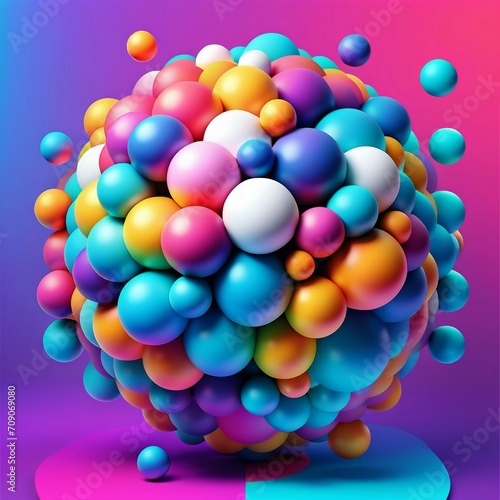 Vector gradient 3d abstract background, Generated AI