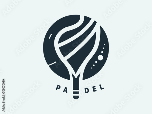 Abstract padel racket logo 