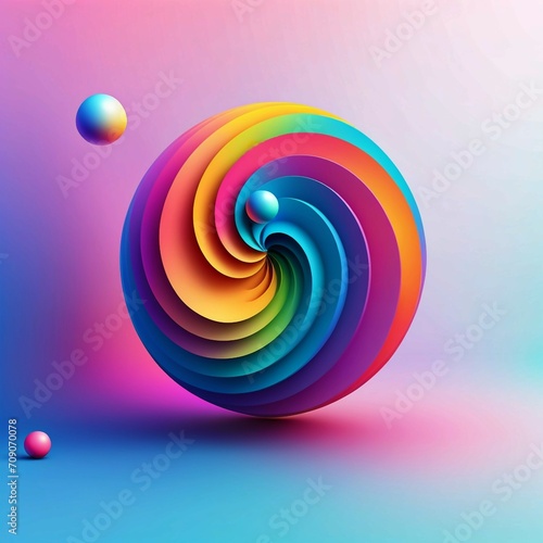 Vector gradient 3d abstract background, Generated AI