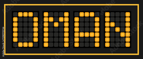 Orange color led banner in word oman on black background
