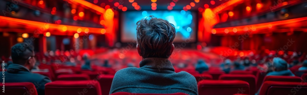 Obraz premium Valentines day cinema man women created by ai