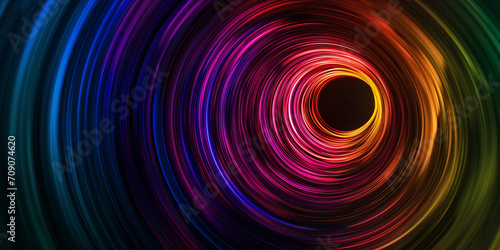  Schöner abstrakter futuristischer Hintergrund in welligen leuchtenden bunten Neon Farben für Webdesign und Drucksachen als Vorlage Querformat, ai generativ