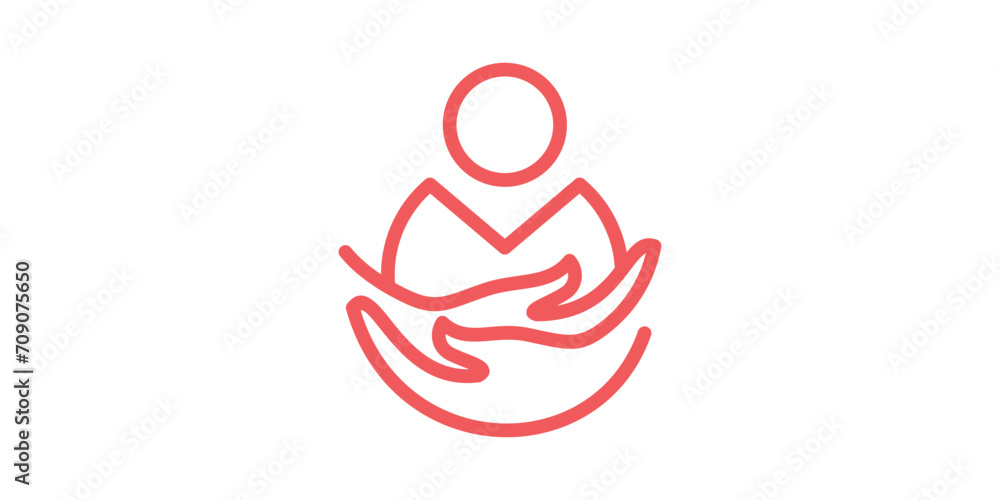 logo design combination of care with a leader, businessman logo. logo design combination of care with a leader, businessman logo.