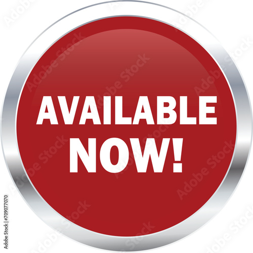 Available Now Button, Available Now sign vector, Available Now Blue icon, Available now banner design