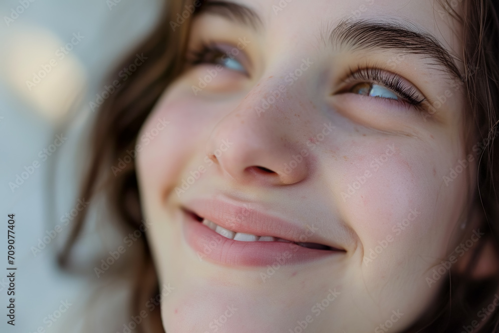 close-up of a woman face with a smile close-up of a woman face with a smile