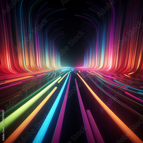 colorful  rainbow color  light beams   waves