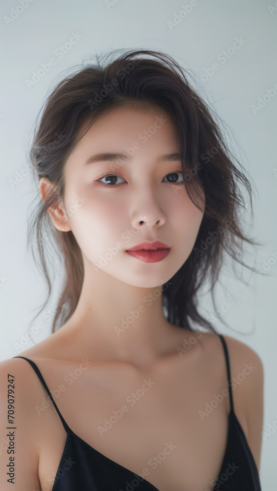 Portrait of beautiful Japanese women wearing swimwear with white background Portrait of beautiful Japanese women wearing swimwear with white background