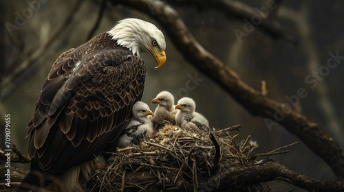 The bald eagle and its children