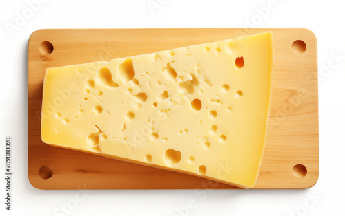 Tasty cheese pieces Isolated on White background Generated AI
