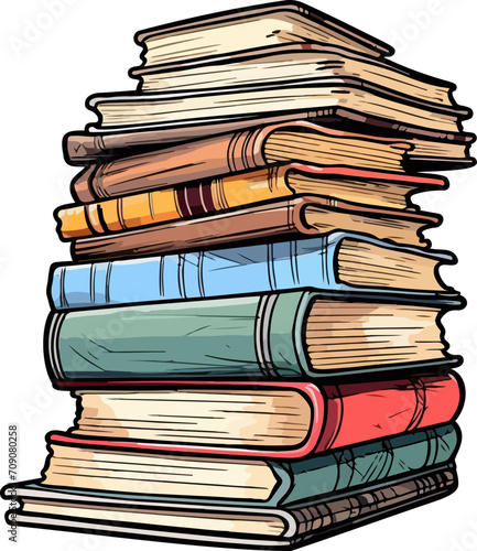 Book stack clipart design illustration