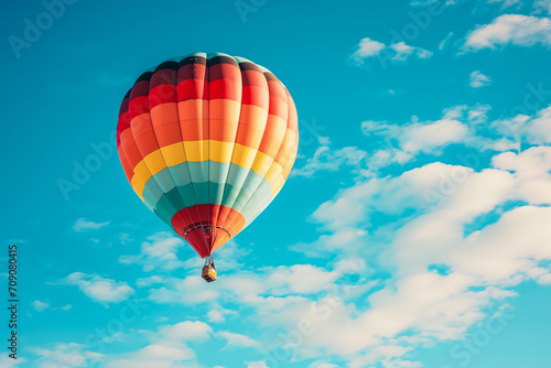 colorful hot air balloon floating in the sky © mila103