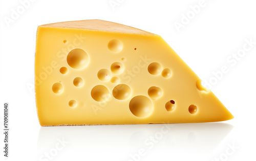 Tasty cheese pieces Isolated on White background Generated AI