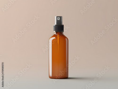 3D Blank Amber Spray Bottle Mockup