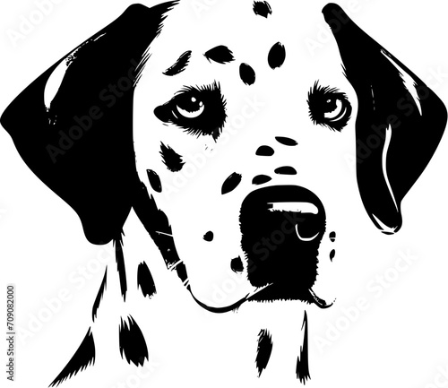 Dalmatian Dog SVG Drawing Sad