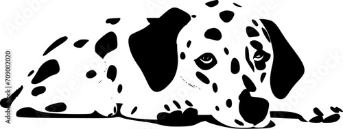 Dalmatian Dog SVG Drawing Tired