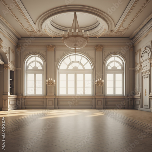 Classical empty room interior