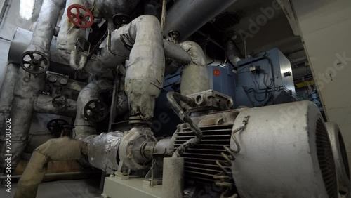 Steam and condensate pumps with electric motors of auxiliary boiler system