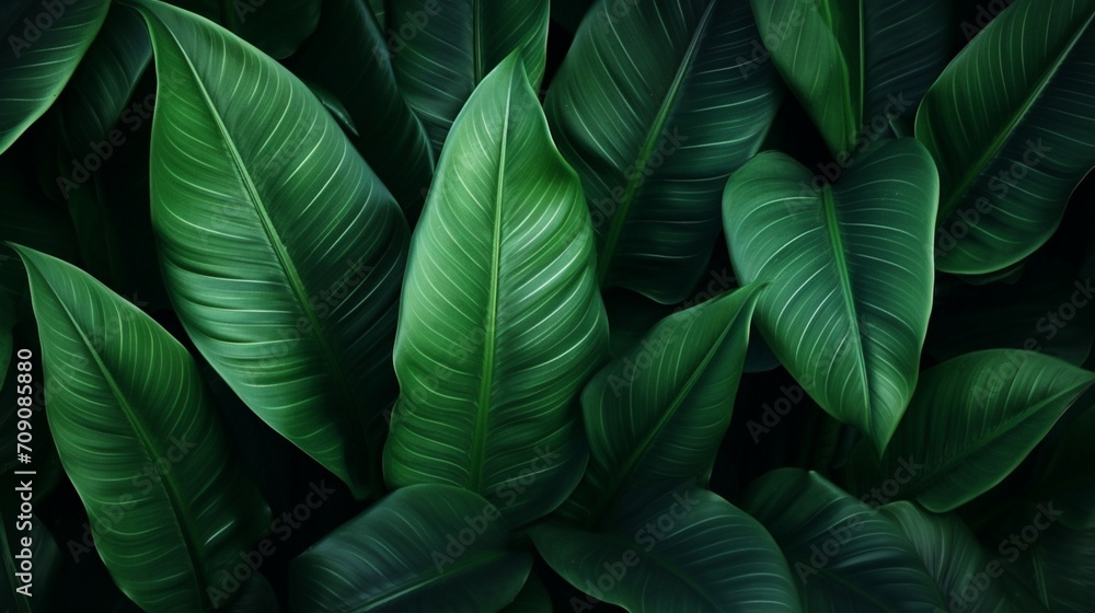 Textures of abstract green leaves for tropical leaf background - Generative AI Textures of abstract green leaves for tropical leaf background - Generative AI