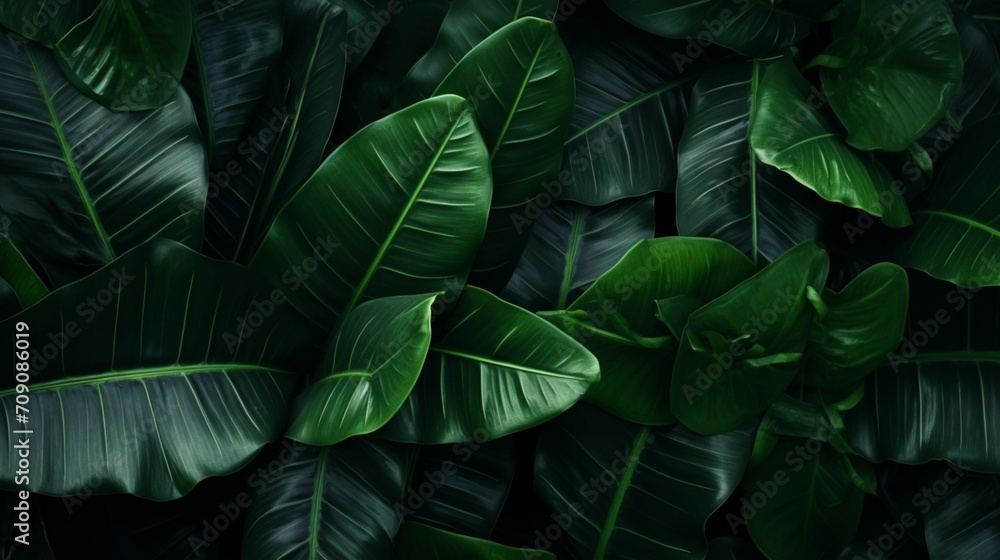 Textures of abstract green leaves for tropical leaf background - Generative AI Textures of abstract green leaves for tropical leaf background - Generative AI