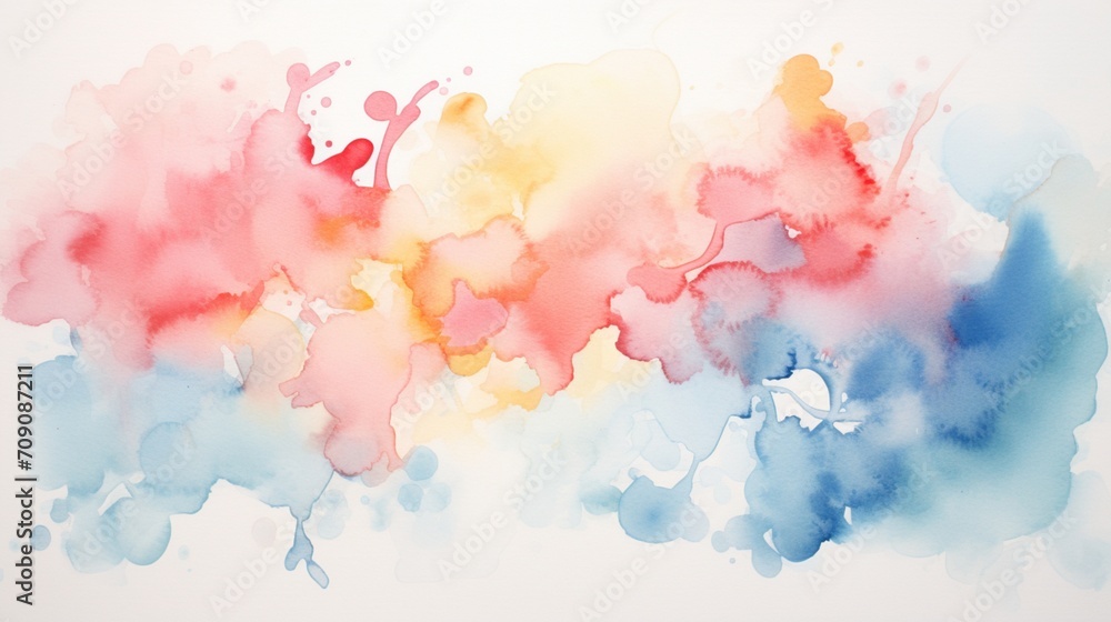 Watercolor with different shades on a white paper with white background - Generative AI