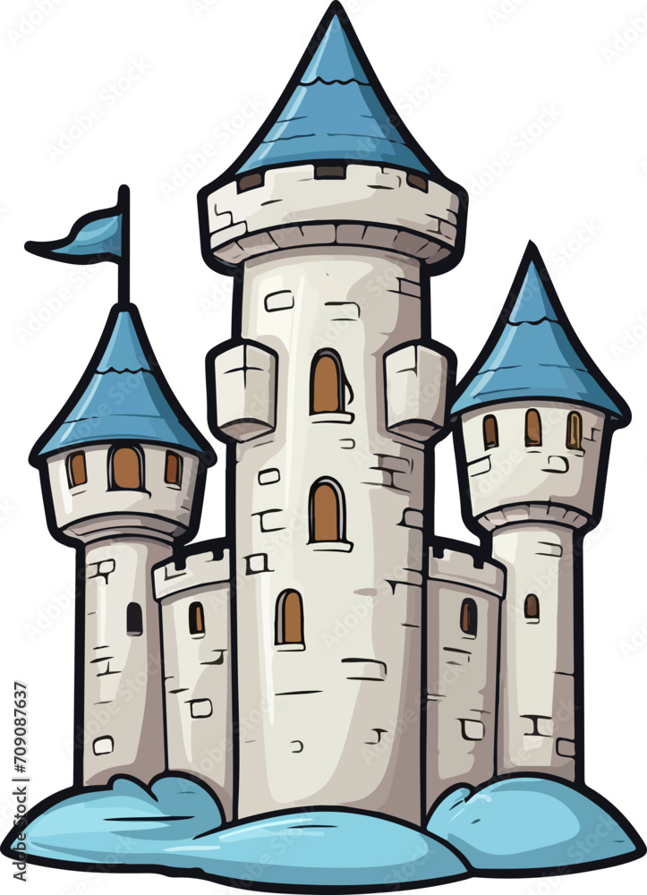 Castle tower clipart design illustration