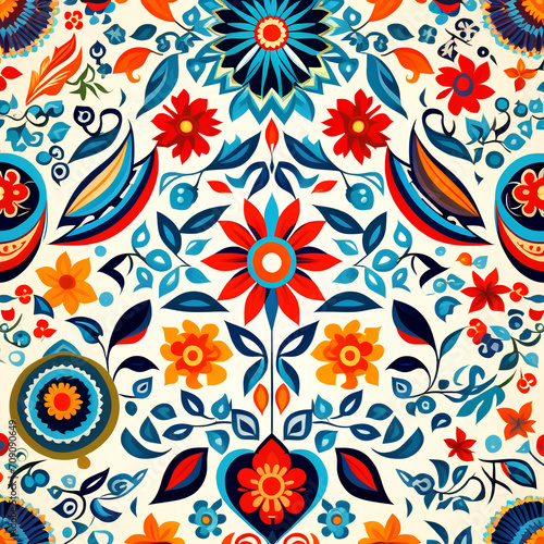 seamless pattern with flowers generative AI