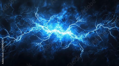 lightning in the night sky 	