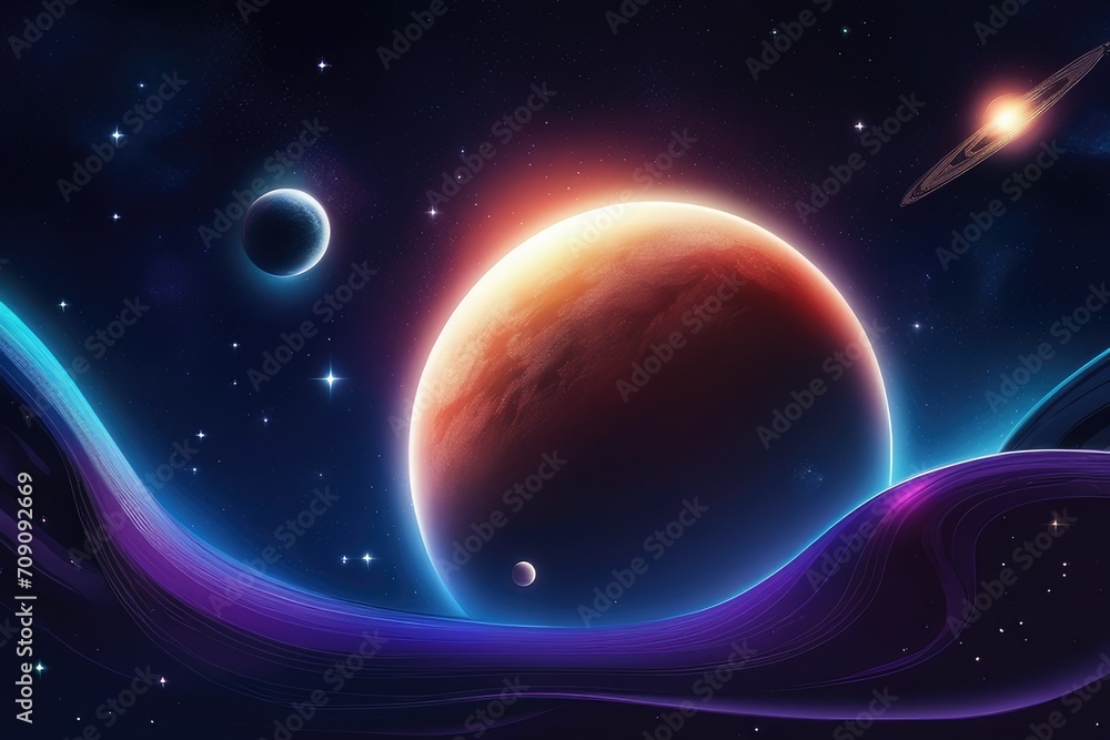 Naklejka premium Space, galaxy background design