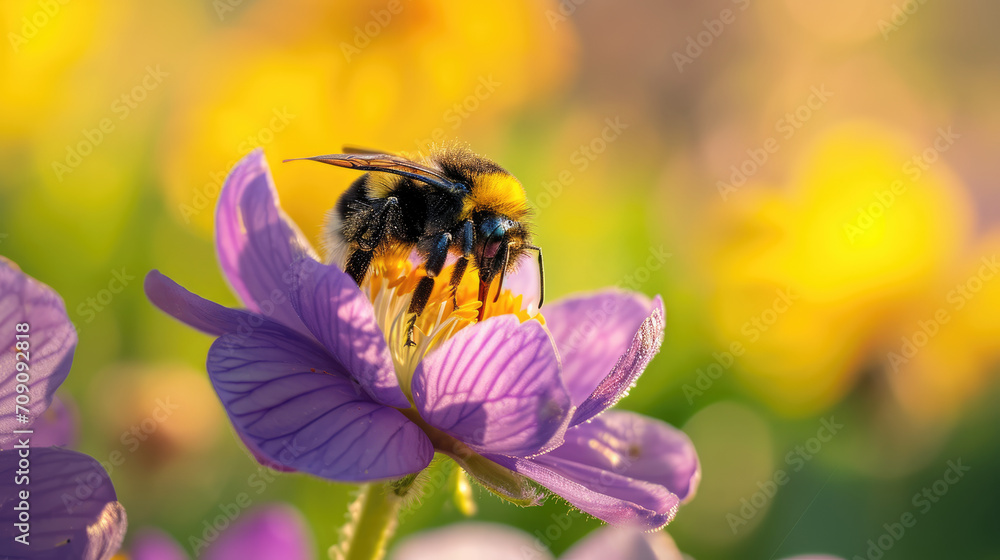 close-up of a bee on a flower close-up of a bee on a flower